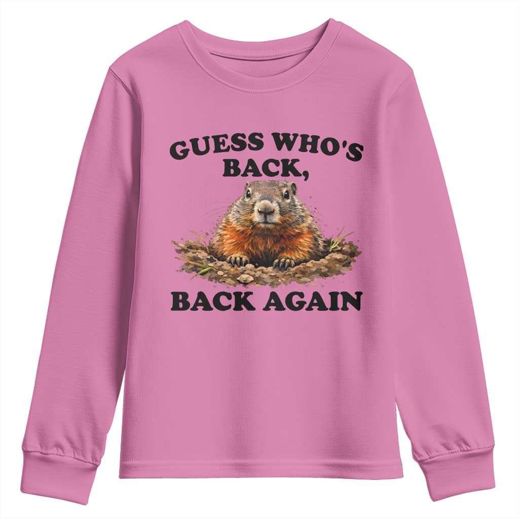 Groundhog Day Youth Sweatshirt Funny Woodchuck Guess Whos Back - Wonder Print Shop