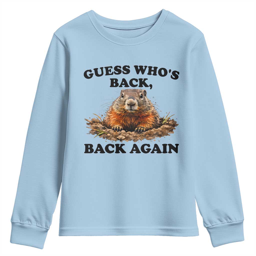 Groundhog Day Youth Sweatshirt Funny Woodchuck Guess Whos Back - Wonder Print Shop