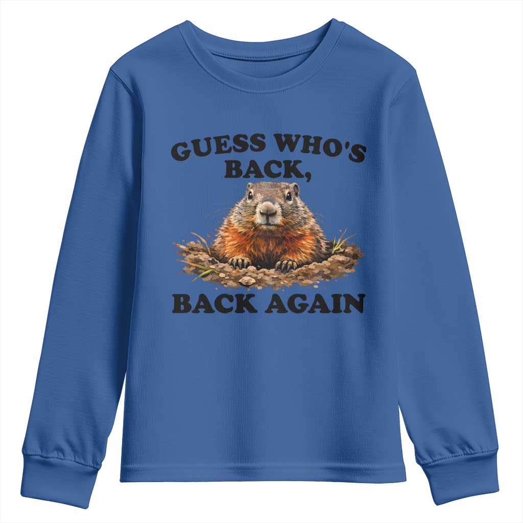 Groundhog Day Youth Sweatshirt Funny Woodchuck Guess Whos Back - Wonder Print Shop