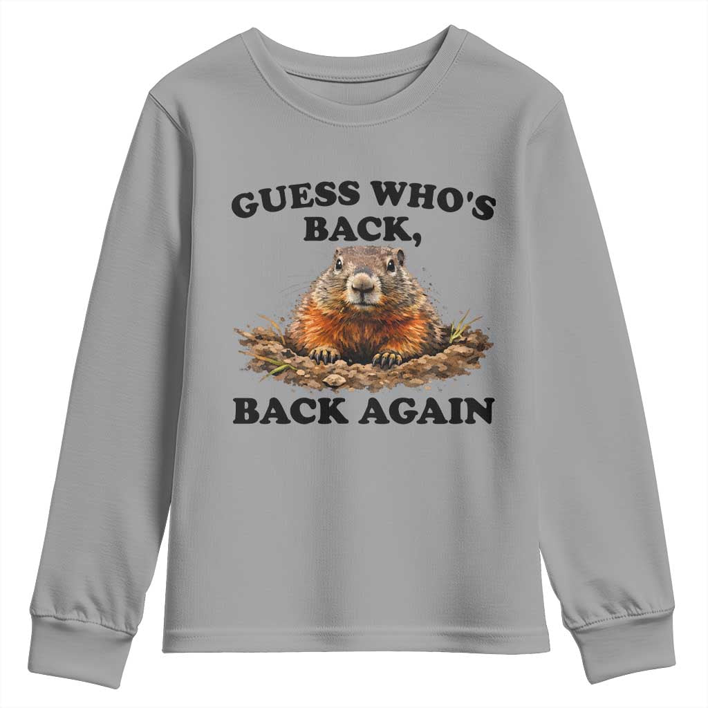 Groundhog Day Youth Sweatshirt Funny Woodchuck Guess Whos Back - Wonder Print Shop