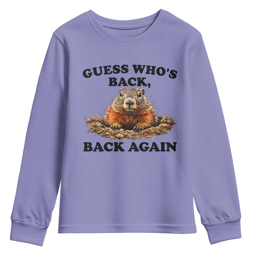 Groundhog Day Youth Sweatshirt Funny Woodchuck Guess Whos Back - Wonder Print Shop