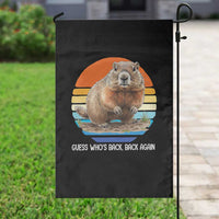 Groundhog Day Garden Flag Retro Vintage Funny Woodchuck Guess Whos Back - Wonder Print Shop