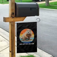 Groundhog Day Garden Flag Retro Vintage Funny Woodchuck Guess Whos Back - Wonder Print Shop