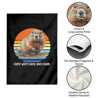 Groundhog Day Garden Flag Retro Vintage Funny Woodchuck Guess Whos Back - Wonder Print Shop