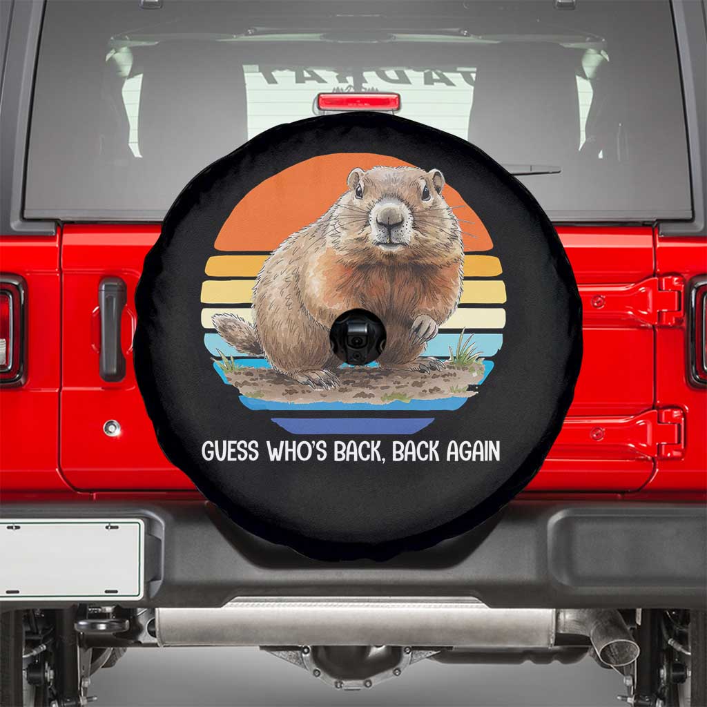 Groundhog Day Spare Tire Cover Retro Vintage Funny Woodchuck Guess Whos Back - Wonder Print Shop