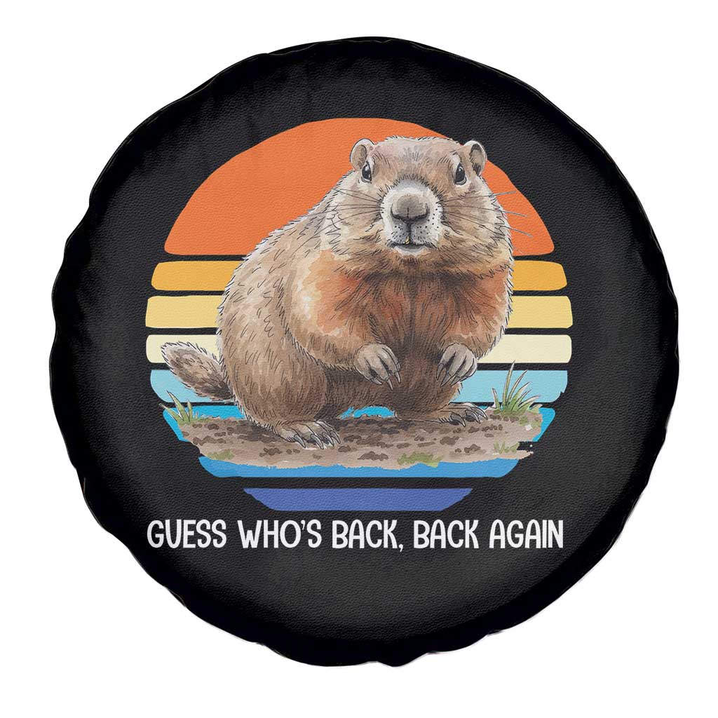 Groundhog Day Spare Tire Cover Retro Vintage Funny Woodchuck Guess Whos Back - Wonder Print Shop