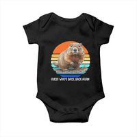 Groundhog Day Baby Onesie Retro Vintage Funny Woodchuck Guess Whos Back - Wonder Print Shop