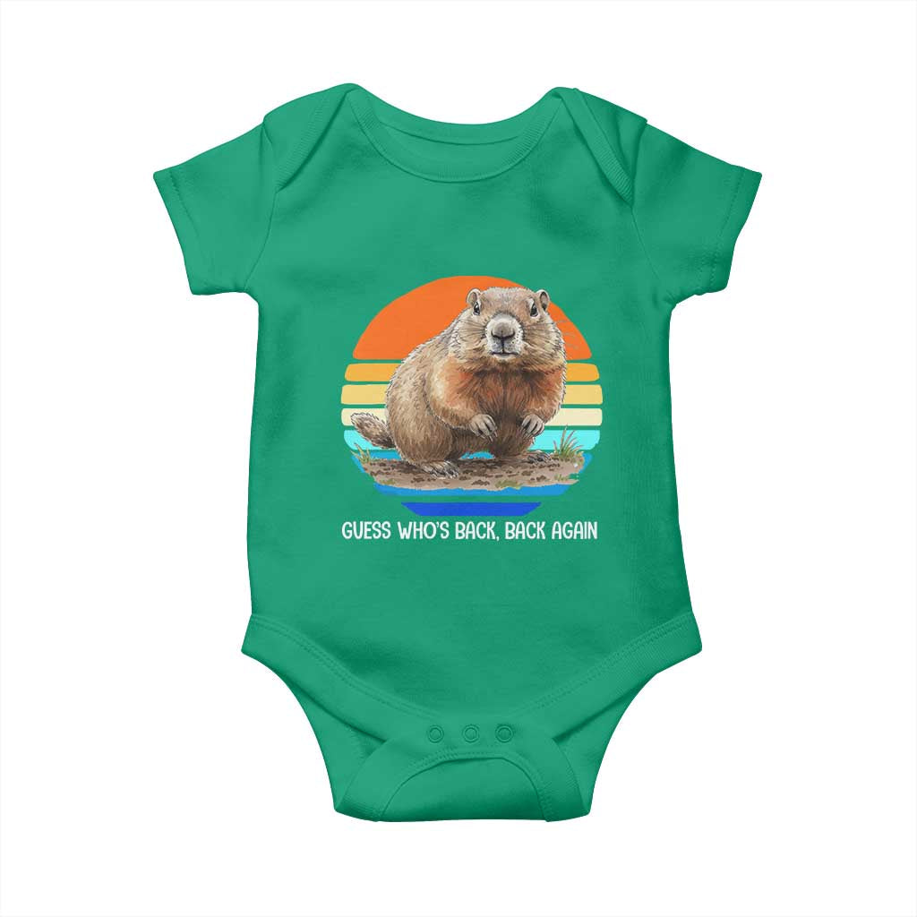 Groundhog Day Baby Onesie Retro Vintage Funny Woodchuck Guess Whos Back - Wonder Print Shop
