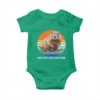 Groundhog Day Baby Onesie Retro Vintage Funny Woodchuck Guess Whos Back - Wonder Print Shop