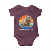 Groundhog Day Baby Onesie Retro Vintage Funny Woodchuck Guess Whos Back - Wonder Print Shop