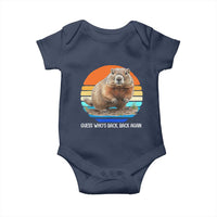 Groundhog Day Baby Onesie Retro Vintage Funny Woodchuck Guess Whos Back - Wonder Print Shop