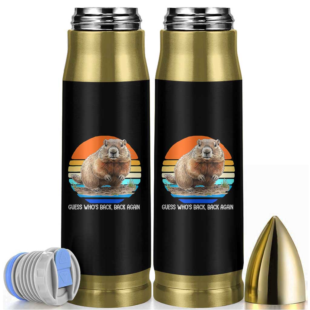 Groundhog Day Bullet Tumbler Retro Vintage Funny Woodchuck Guess Whos Back - Wonder Print Shop