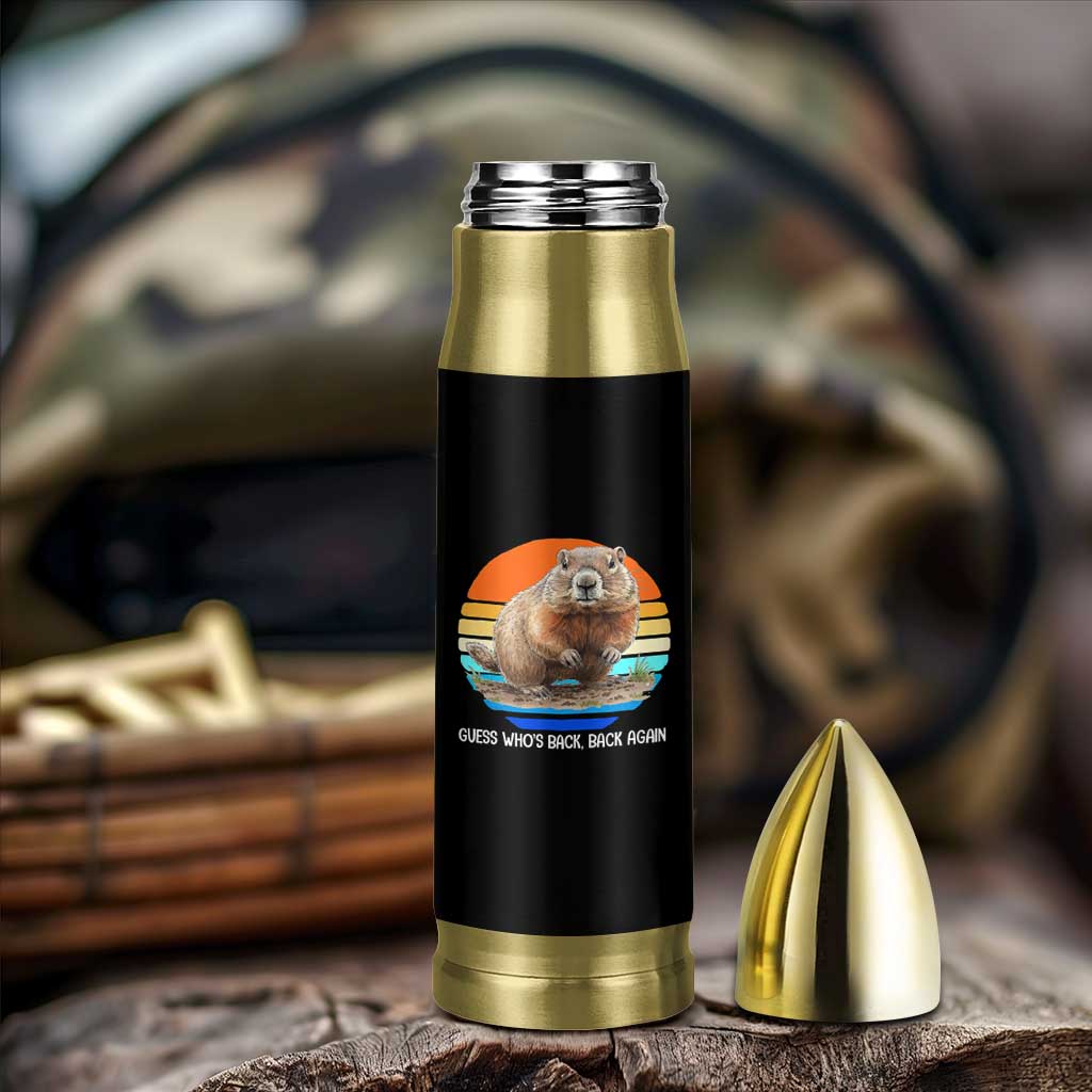 Groundhog Day Bullet Tumbler Retro Vintage Funny Woodchuck Guess Whos Back - Wonder Print Shop