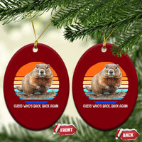 Groundhog Day Ceramic Ornament Retro Vintage Funny Woodchuck Guess Whos Back - Wonder Print Shop