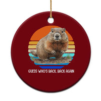 Groundhog Day Ceramic Ornament Retro Vintage Funny Woodchuck Guess Whos Back - Wonder Print Shop