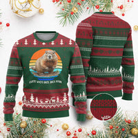 Groundhog Day Ugly Christmas Sweater Retro Vintage Funny Woodchuck Guess Whos Back - Wonder Print Shop