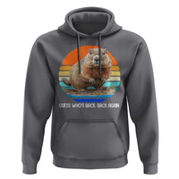 Groundhog Day Hoodie Retro Vintage Funny Woodchuck Guess Whos Back - Wonder Print Shop