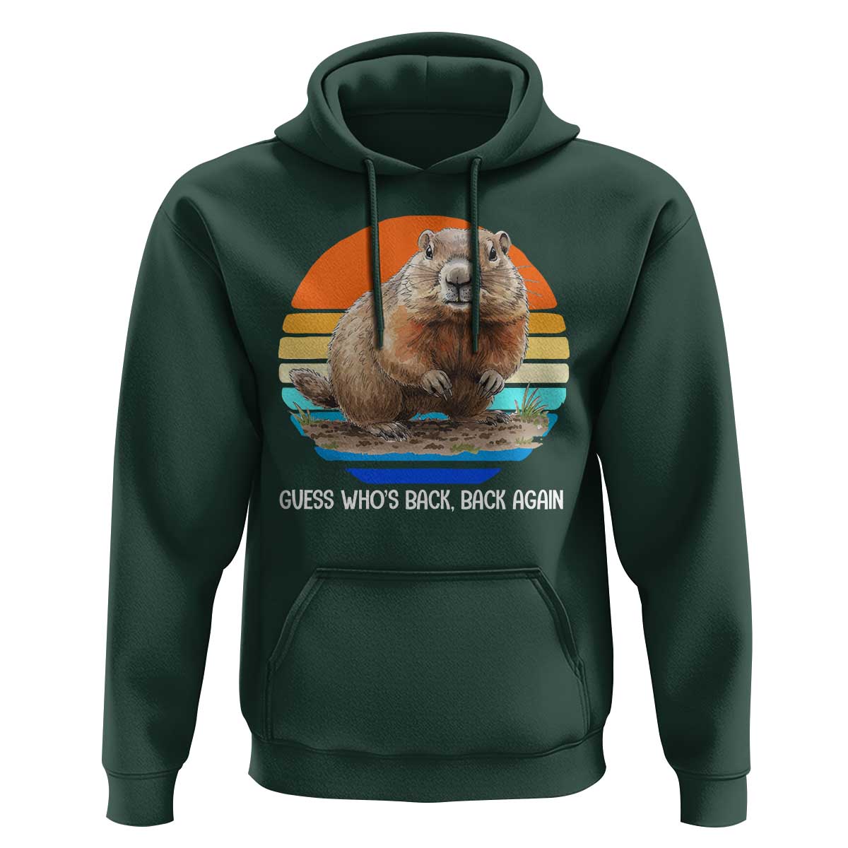 Groundhog Day Hoodie Retro Vintage Funny Woodchuck Guess Whos Back - Wonder Print Shop