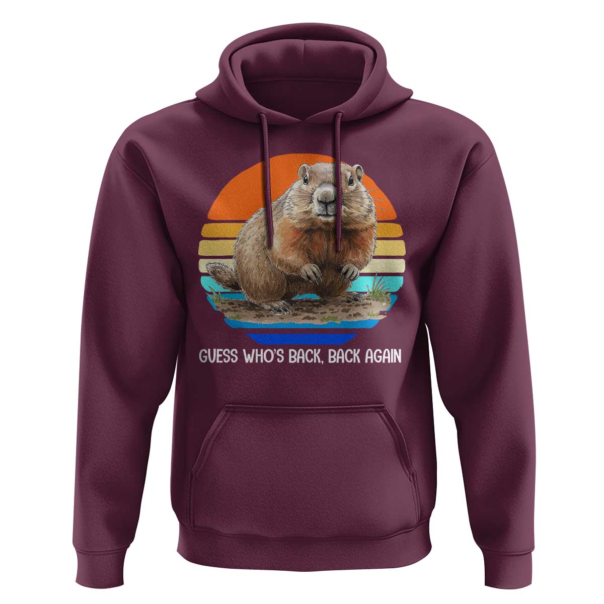 Groundhog Day Hoodie Retro Vintage Funny Woodchuck Guess Whos Back - Wonder Print Shop
