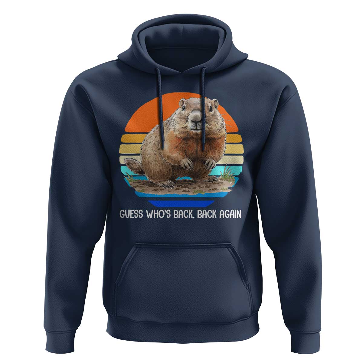 Groundhog Day Hoodie Retro Vintage Funny Woodchuck Guess Whos Back - Wonder Print Shop