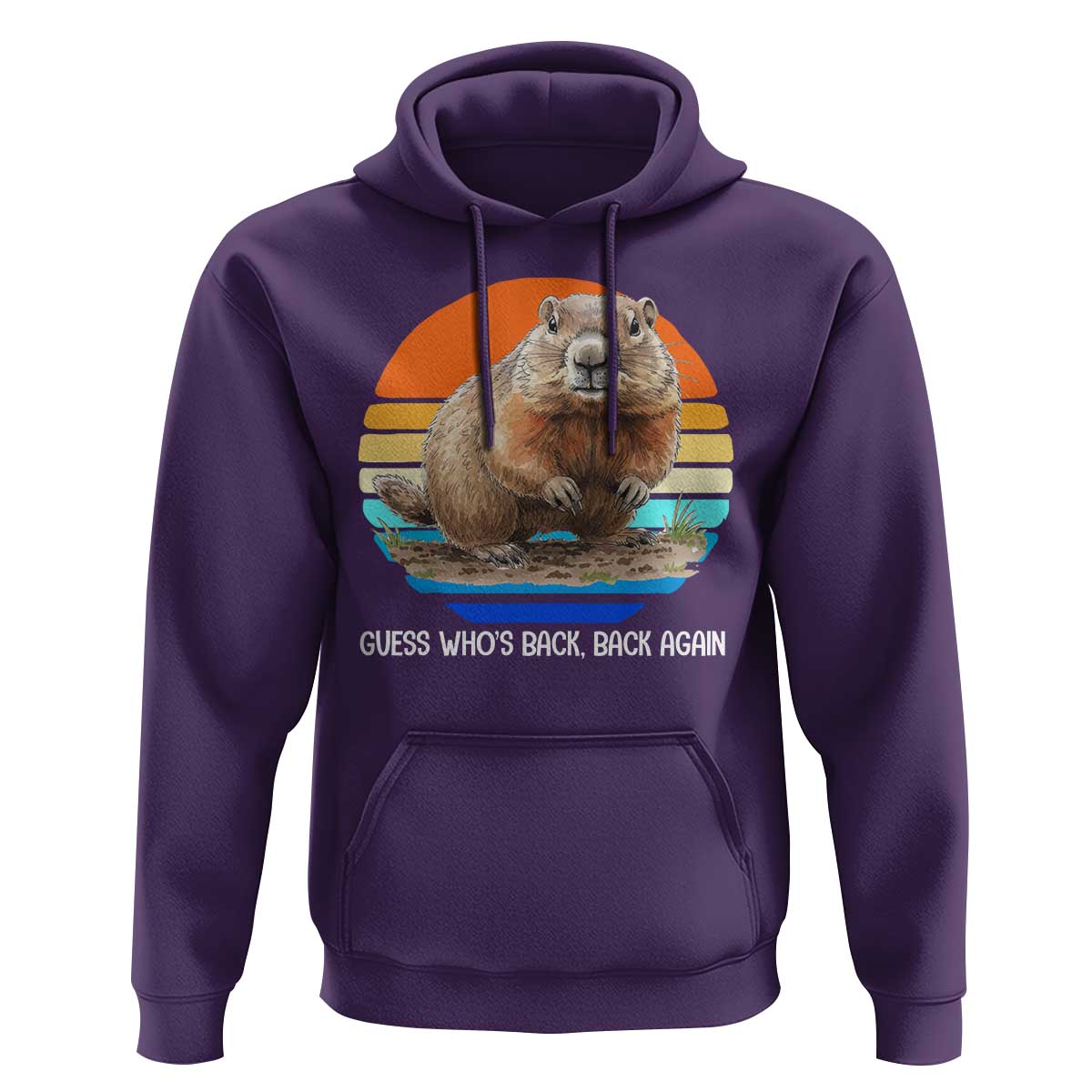 Groundhog Day Hoodie Retro Vintage Funny Woodchuck Guess Whos Back - Wonder Print Shop