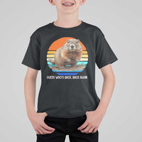 Groundhog Day T Shirt For Kid Retro Vintage Funny Woodchuck Guess Whos Back - Wonder Print Shop