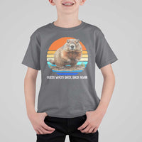 Groundhog Day T Shirt For Kid Retro Vintage Funny Woodchuck Guess Whos Back - Wonder Print Shop