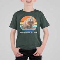 Groundhog Day T Shirt For Kid Retro Vintage Funny Woodchuck Guess Whos Back - Wonder Print Shop