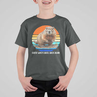 Groundhog Day T Shirt For Kid Retro Vintage Funny Woodchuck Guess Whos Back - Wonder Print Shop