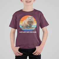 Groundhog Day T Shirt For Kid Retro Vintage Funny Woodchuck Guess Whos Back - Wonder Print Shop