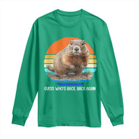 Groundhog Day Long Sleeve Shirt Retro Vintage Funny Woodchuck Guess Whos Back - Wonder Print Shop