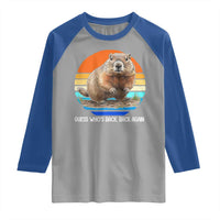 Groundhog Day Raglan Shirt Retro Vintage Funny Woodchuck Guess Whos Back - Wonder Print Shop