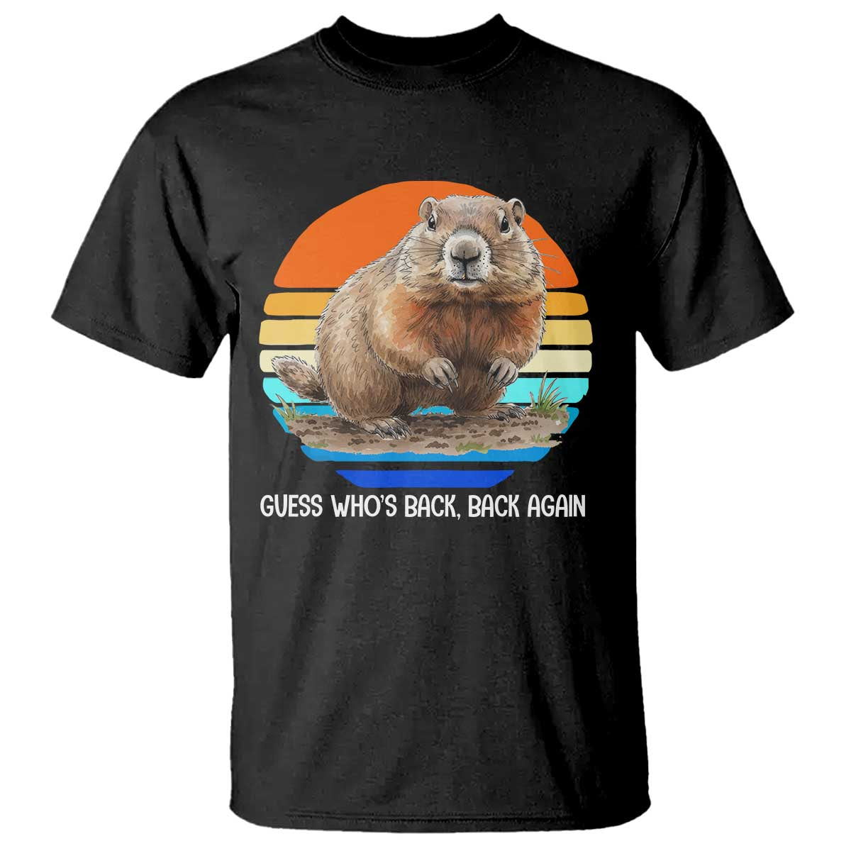 Groundhog Day T Shirt Retro Vintage Funny Woodchuck Guess Whos Back - Wonder Print Shop