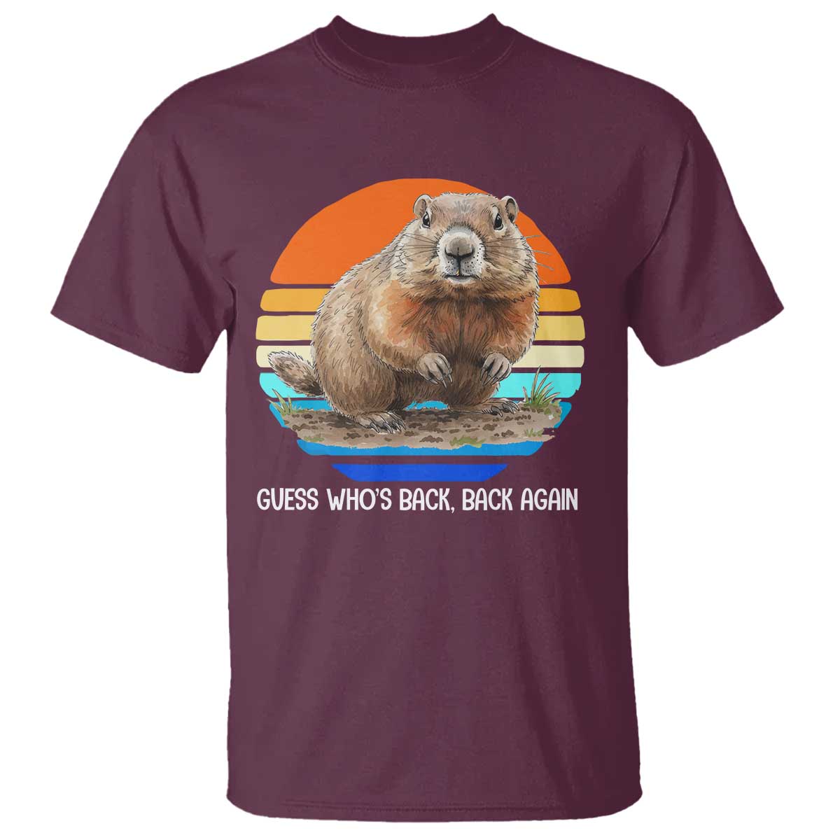Groundhog Day T Shirt Retro Vintage Funny Woodchuck Guess Whos Back - Wonder Print Shop