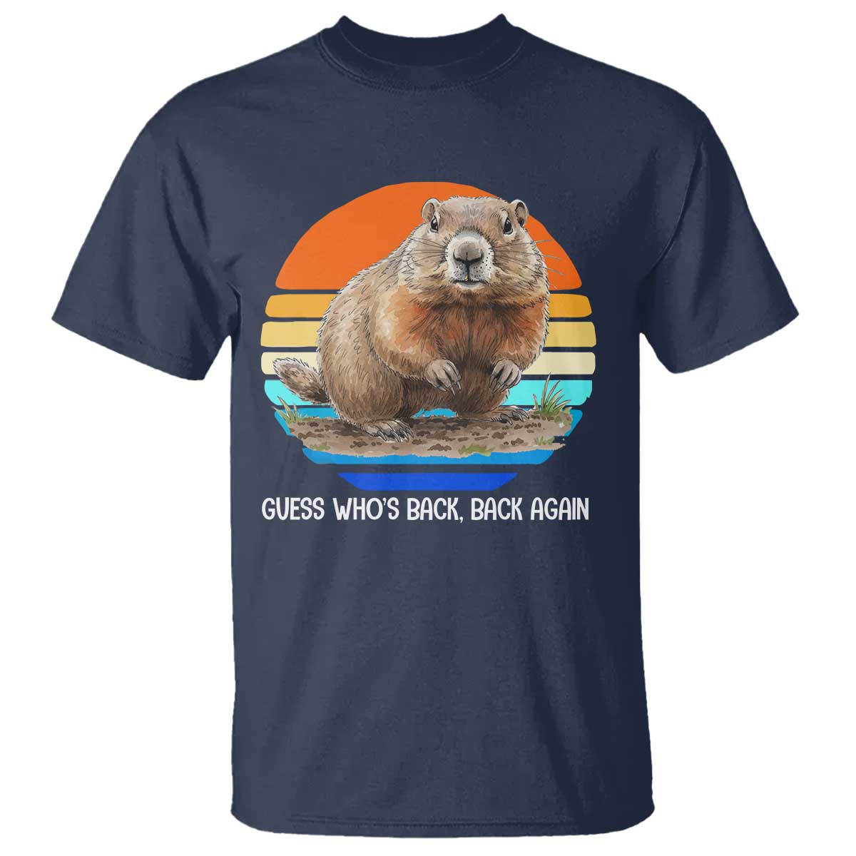 Groundhog Day T Shirt Retro Vintage Funny Woodchuck Guess Whos Back - Wonder Print Shop