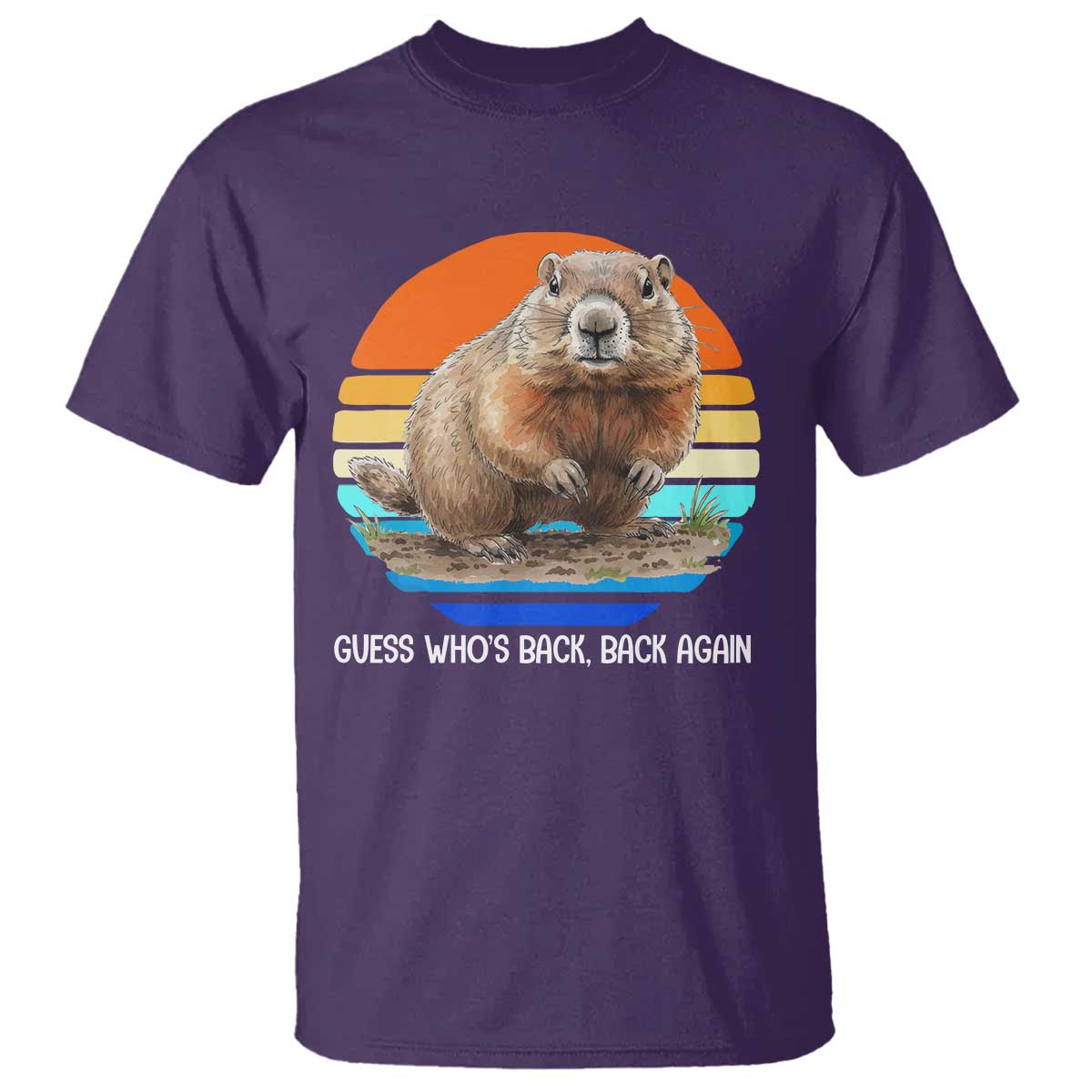Groundhog Day T Shirt Retro Vintage Funny Woodchuck Guess Whos Back - Wonder Print Shop