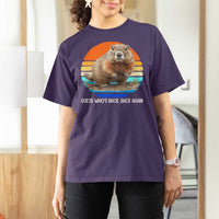Groundhog Day T Shirt For Women Retro Vintage Funny Woodchuck Guess Whos Back - Wonder Print Shop