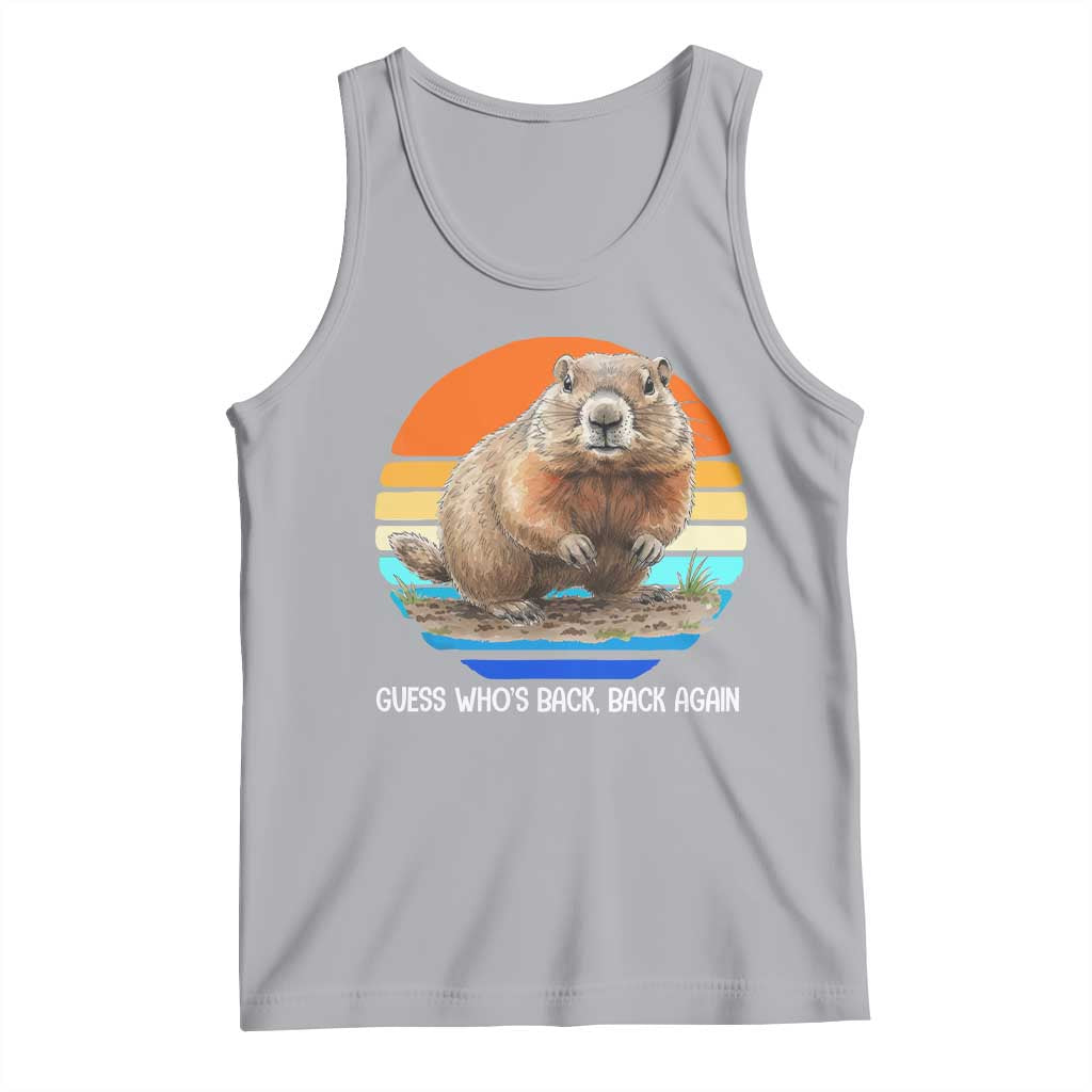 Groundhog Day Tank Top Retro Vintage Funny Woodchuck Guess Whos Back - Wonder Print Shop