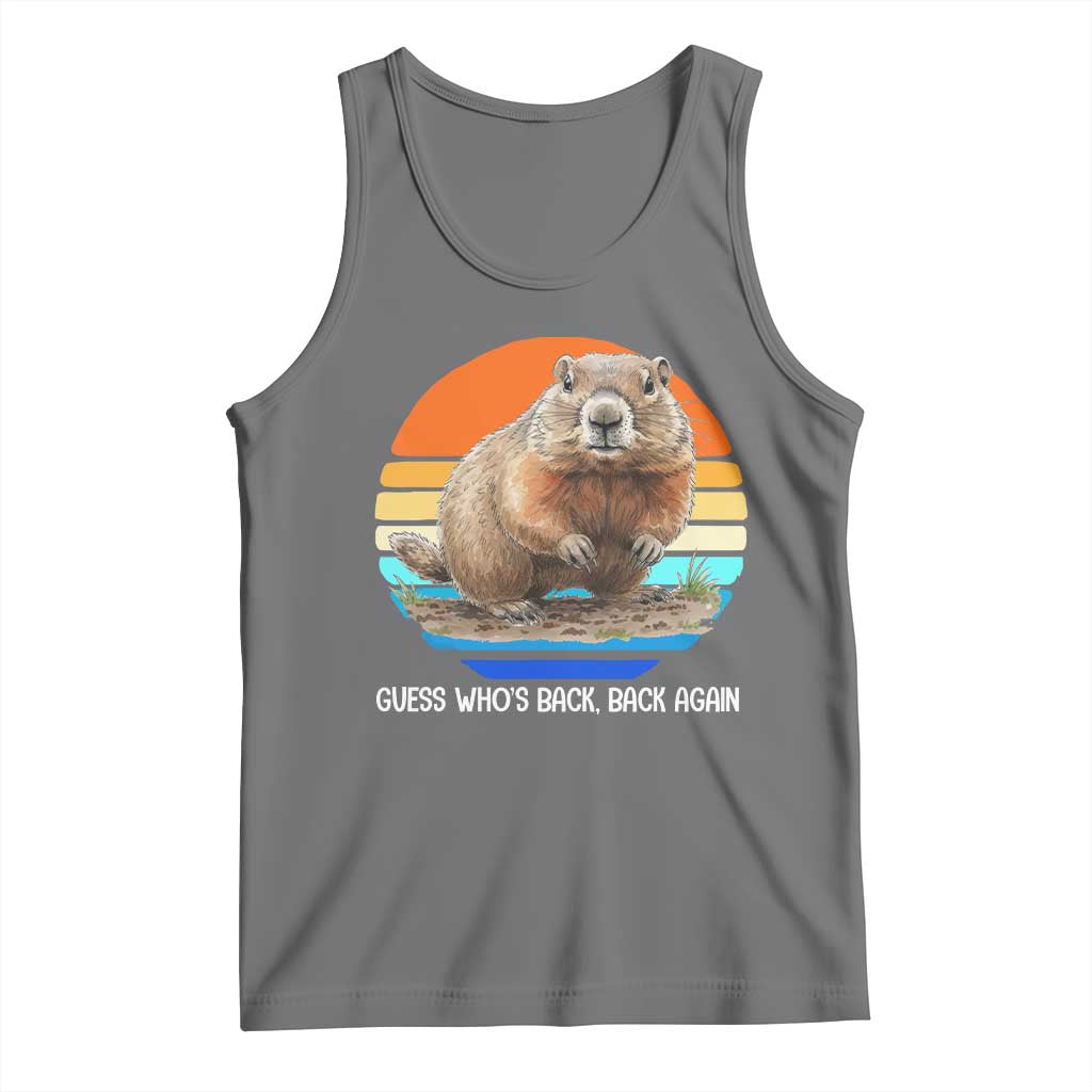 Groundhog Day Tank Top Retro Vintage Funny Woodchuck Guess Whos Back - Wonder Print Shop