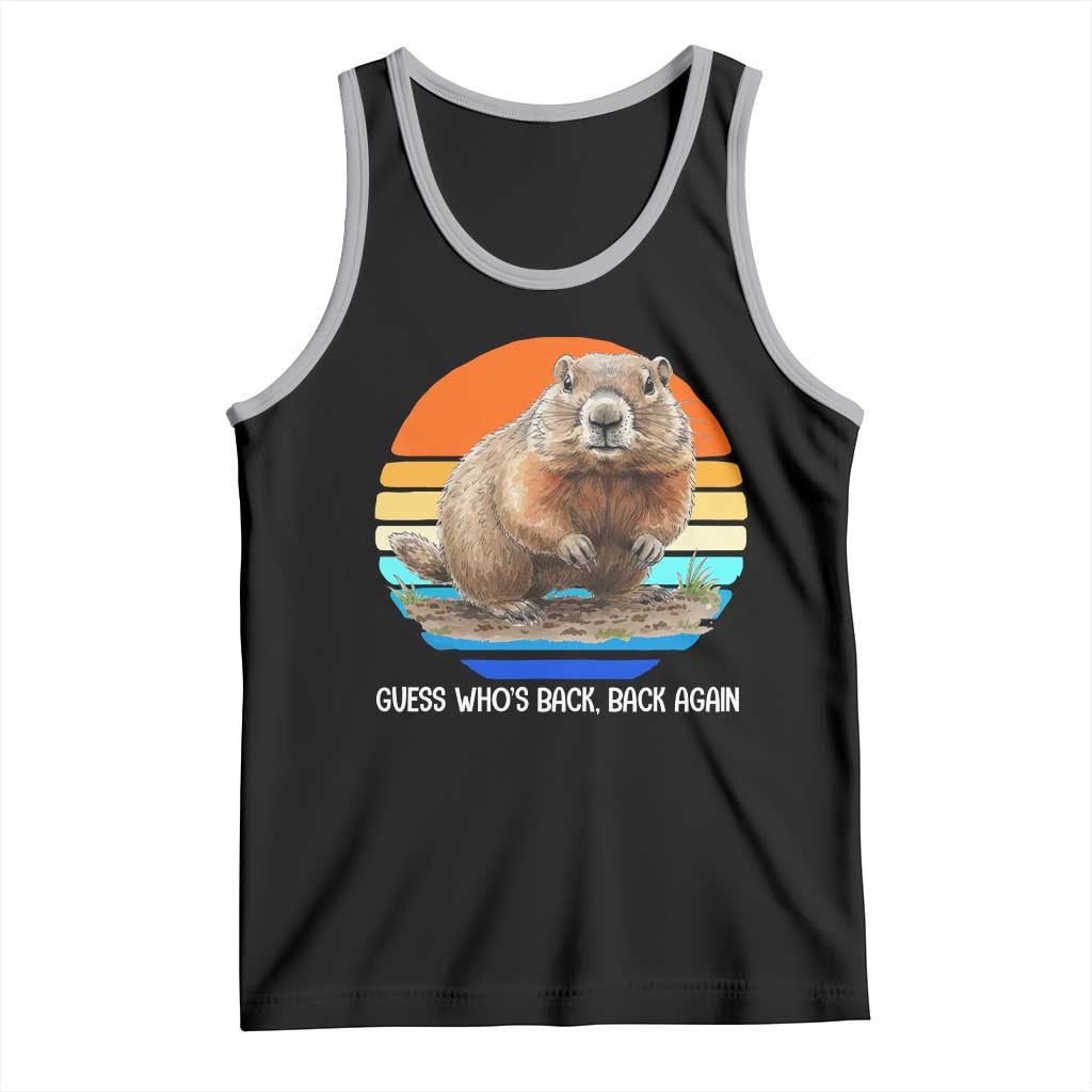 Groundhog Day Tank Top Retro Vintage Funny Woodchuck Guess Whos Back - Wonder Print Shop