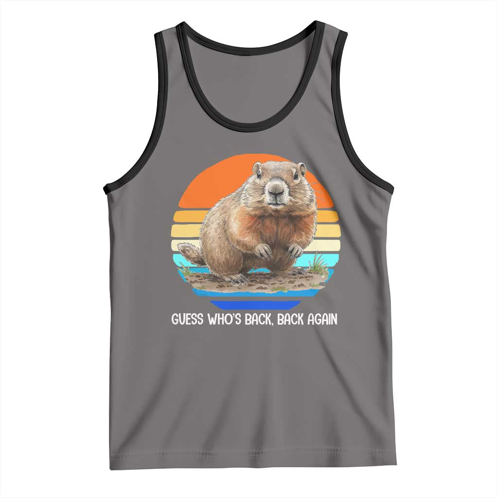 Groundhog Day Tank Top Retro Vintage Funny Woodchuck Guess Whos Back - Wonder Print Shop
