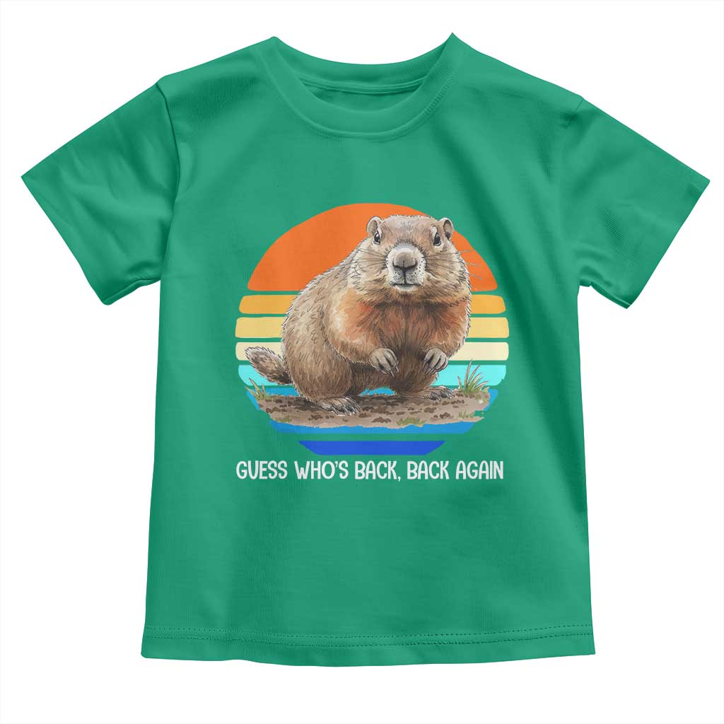 Groundhog Day Toddler T Shirt Retro Vintage Funny Woodchuck Guess Whos Back - Wonder Print Shop