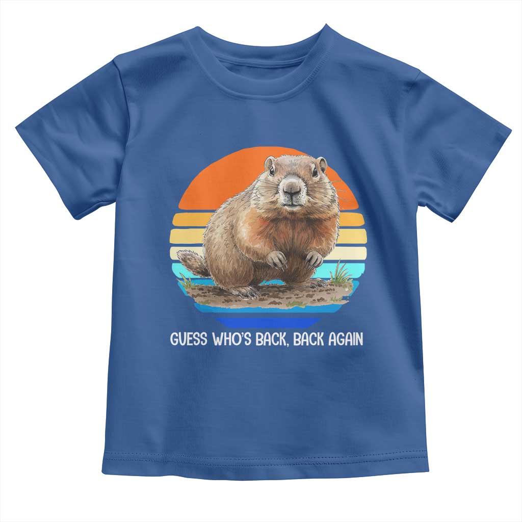 Groundhog Day Toddler T Shirt Retro Vintage Funny Woodchuck Guess Whos Back - Wonder Print Shop