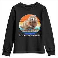 Groundhog Day Youth Sweatshirt Retro Vintage Funny Woodchuck Guess Whos Back - Wonder Print Shop