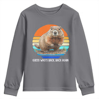 Groundhog Day Youth Sweatshirt Retro Vintage Funny Woodchuck Guess Whos Back - Wonder Print Shop