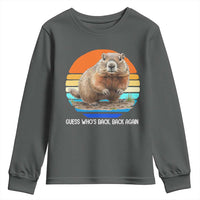 Groundhog Day Youth Sweatshirt Retro Vintage Funny Woodchuck Guess Whos Back - Wonder Print Shop