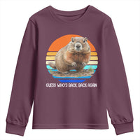 Groundhog Day Youth Sweatshirt Retro Vintage Funny Woodchuck Guess Whos Back - Wonder Print Shop
