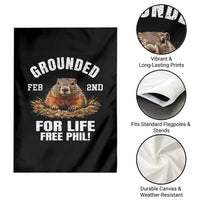 Funny Groundhog Garden Flag Grounded For Life Ground Hog Day - Wonder Print Shop