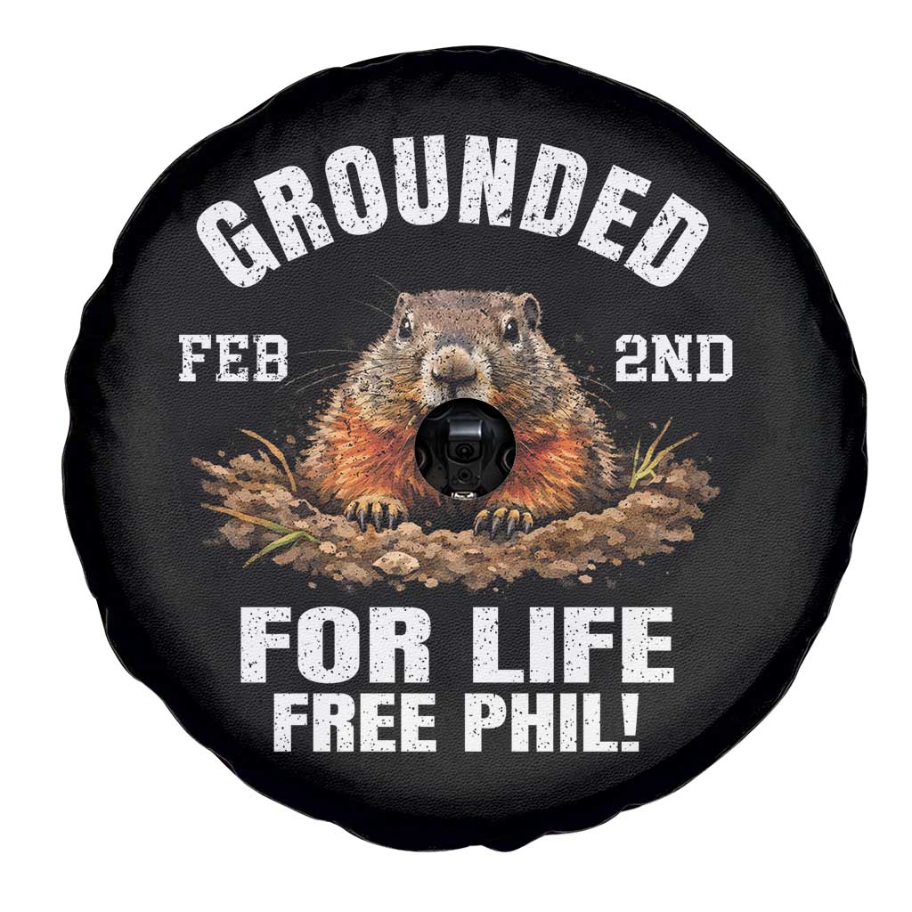 Funny Groundhog Spare Tire Cover Grounded For Life Ground Hog Day - Wonder Print Shop