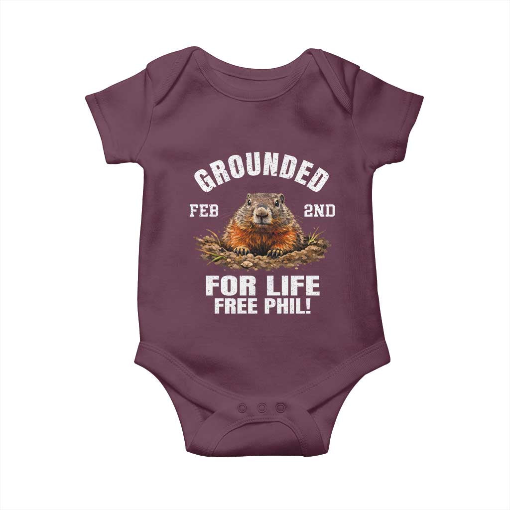 Funny Groundhog Baby Onesie Grounded For Life Ground Hog Day - Wonder Print Shop